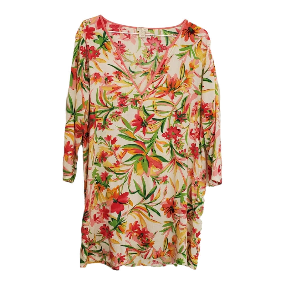 J. Crew floral v-neck long dress/cover up size medium